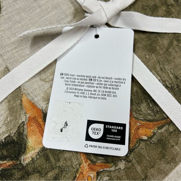 Williams Sonoma Volaille Tablecloth 100% Linen 70 x 108 Animals Rabbit Ducks NWT - Picture 3 of 8